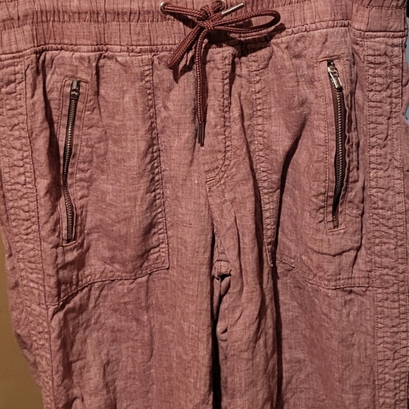 Athleta Cabo Linen Wide Leg Pant Light Red Size 4 Tall - Picture 7 of 8